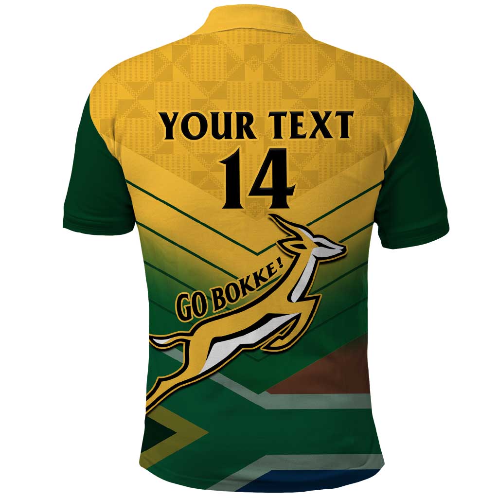 Custom South Africa Rugby Polo Shirt Springboks Go Champions African Pattern LT14