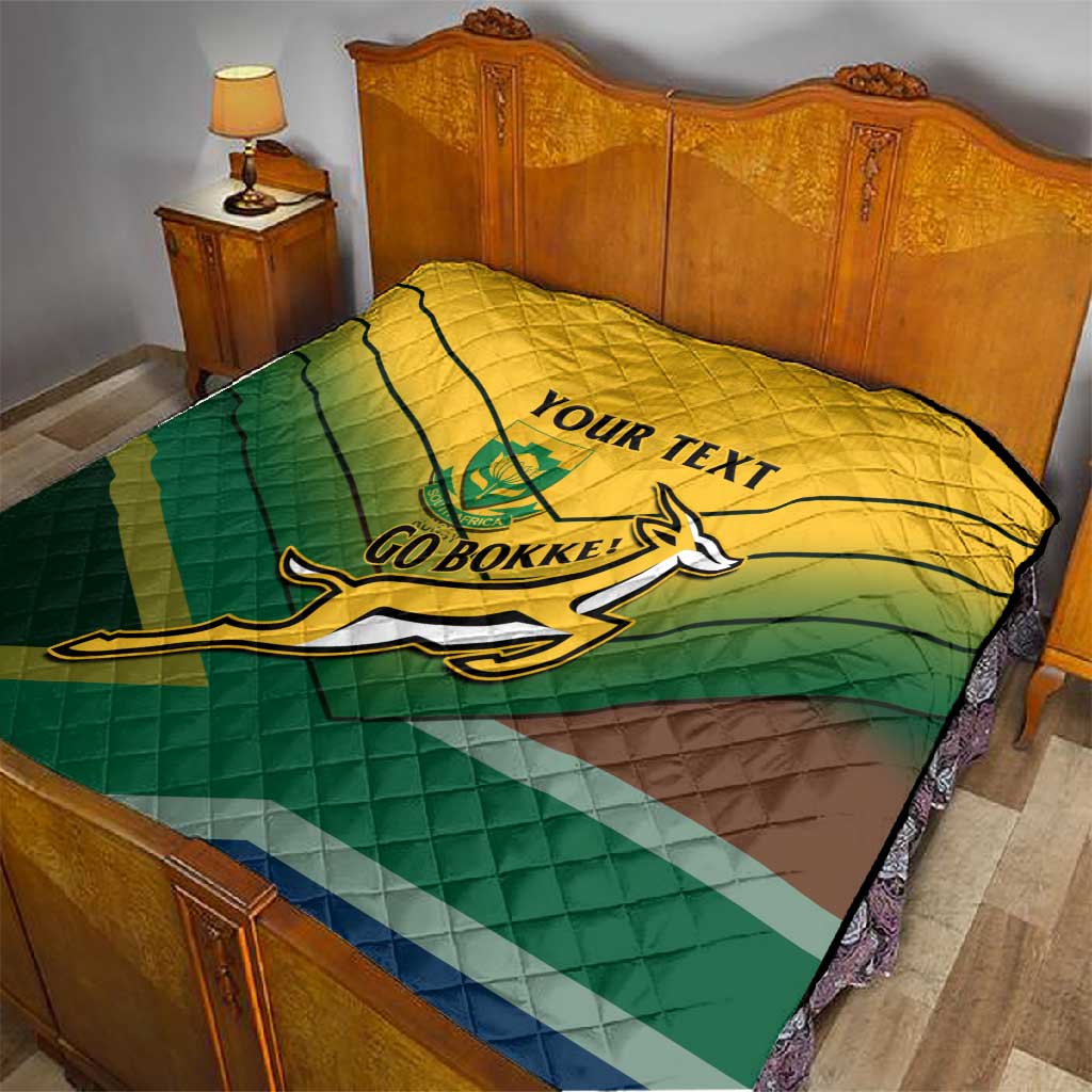 Custom South Africa Rugby Quilt Springboks Go Champions African Pattern LT14