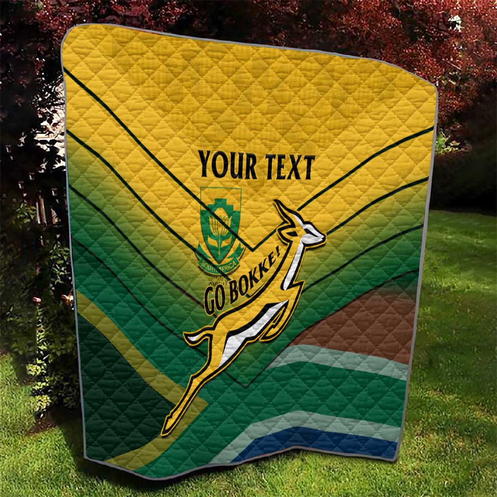 Custom South Africa Rugby Quilt Springboks Go Champions African Pattern LT14