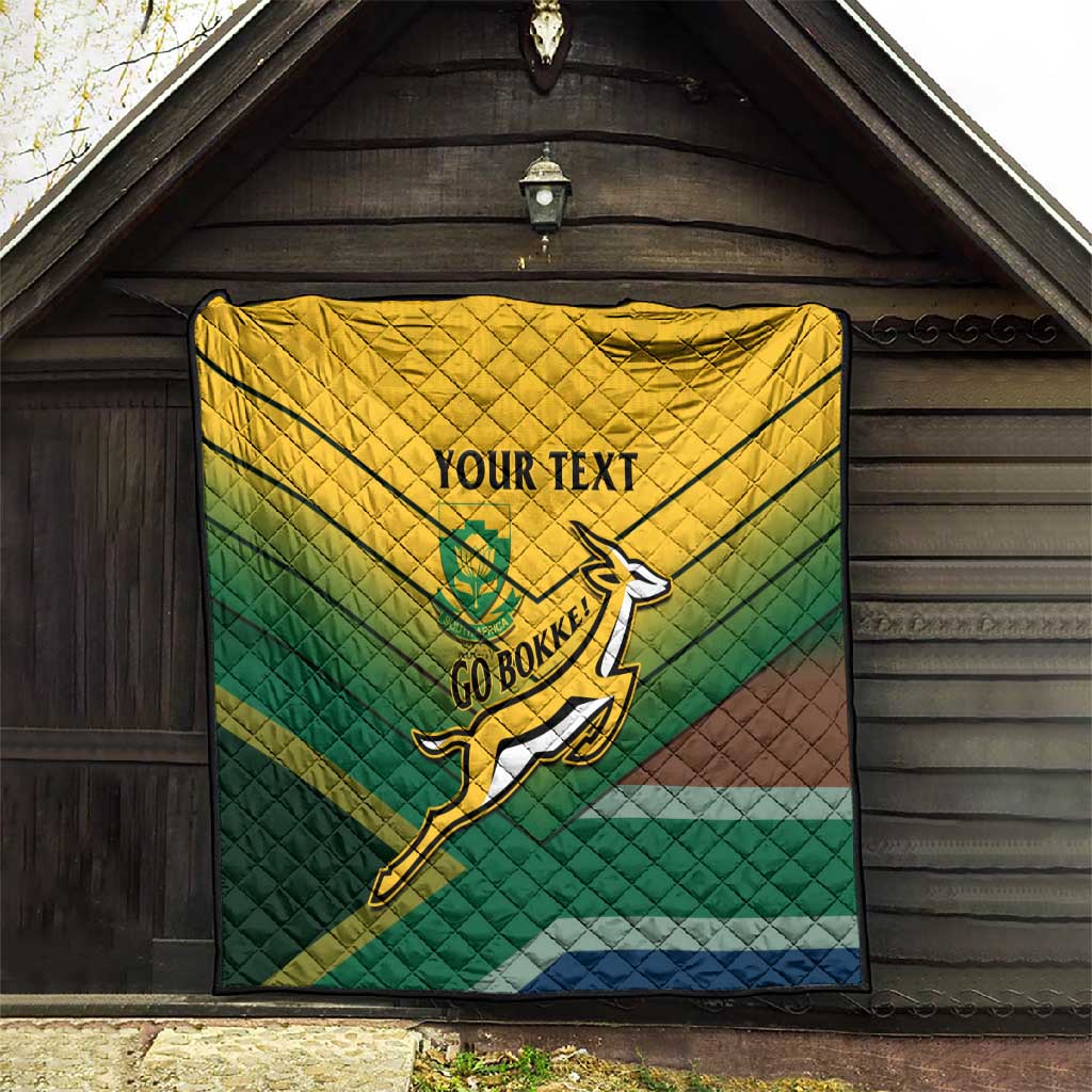 Custom South Africa Rugby Quilt Springboks Go Champions African Pattern LT14