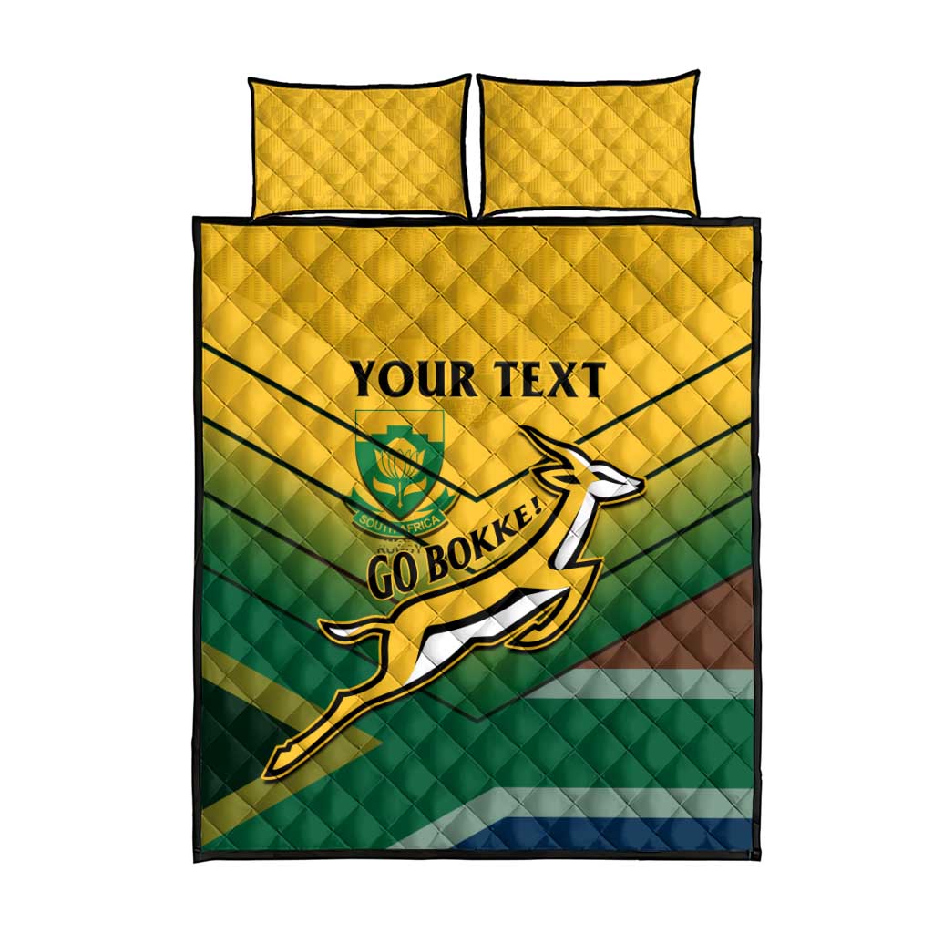 Custom South Africa Rugby Quilt Bed Set Springboks Go Champions African Pattern LT14