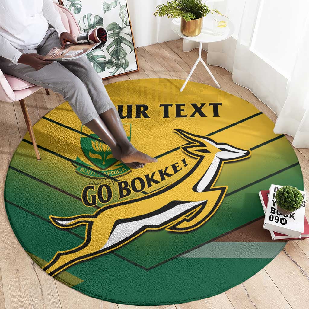 Custom South Africa Rugby Round Carpet Springboks Go Champions African Pattern LT14