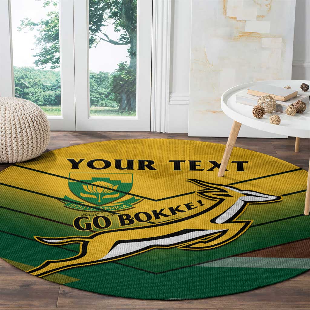 Custom South Africa Rugby Round Carpet Springboks Go Champions African Pattern LT14