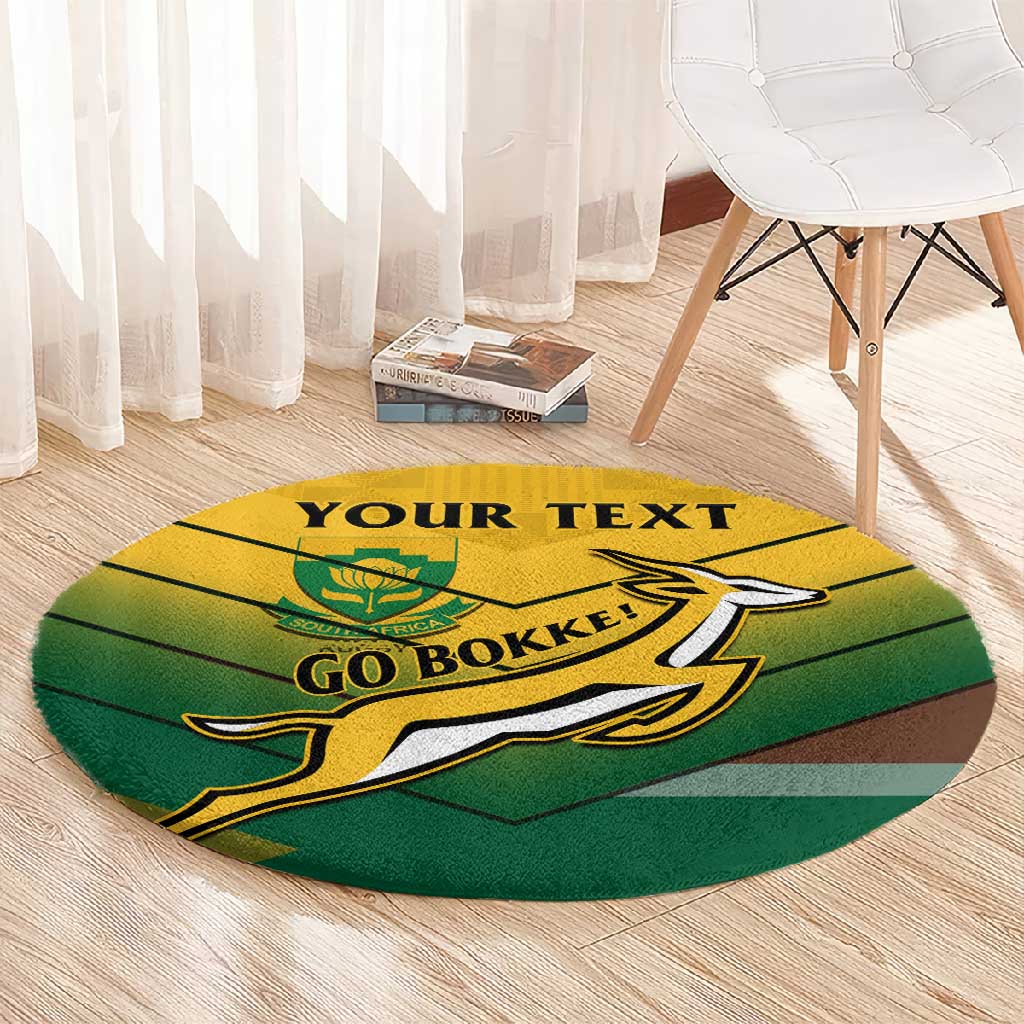 Custom South Africa Rugby Round Carpet Springboks Go Champions African Pattern LT14