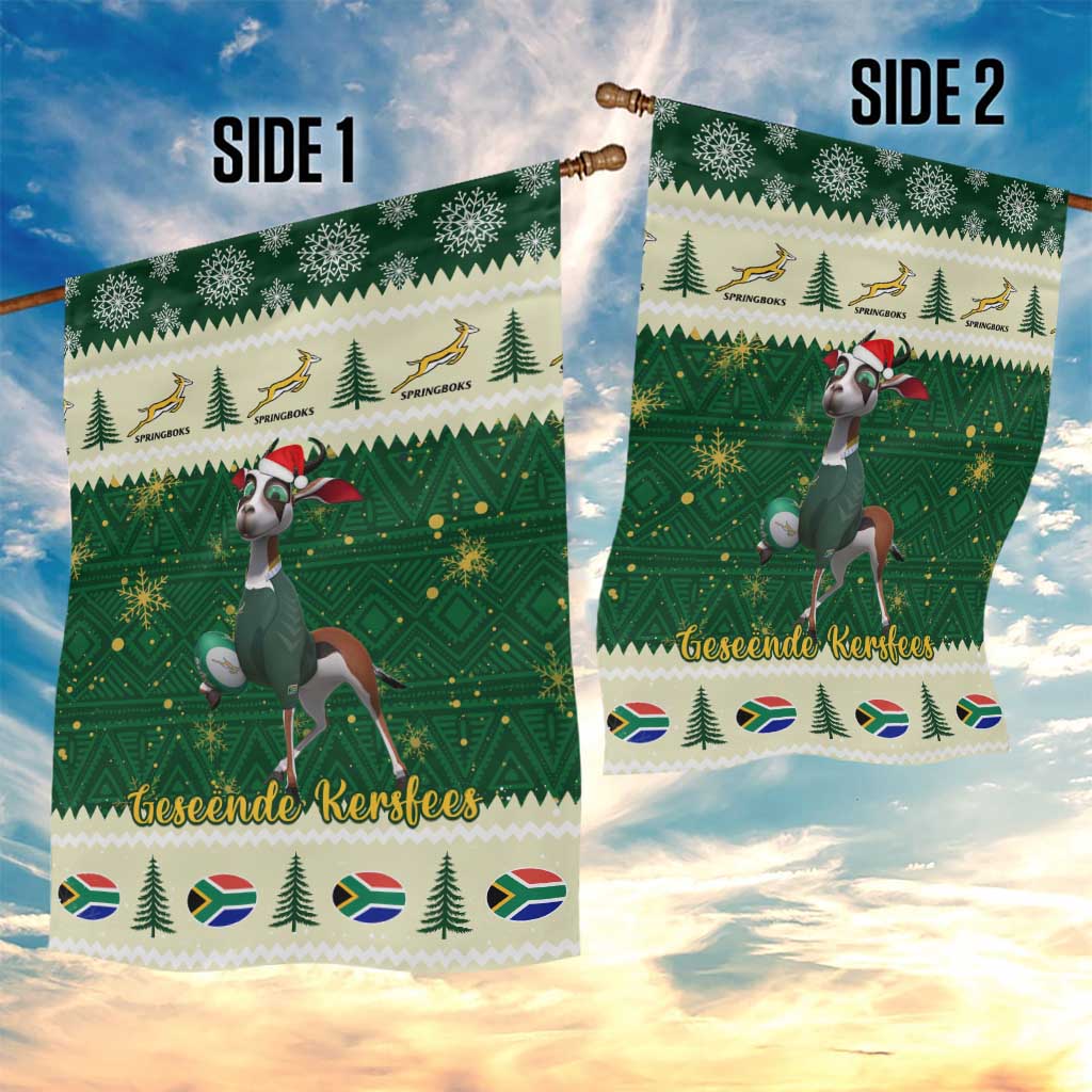 Custom South Africa Rugby Christmas Garden Flag Geseende Kersfees Springboks African Pattern LT14