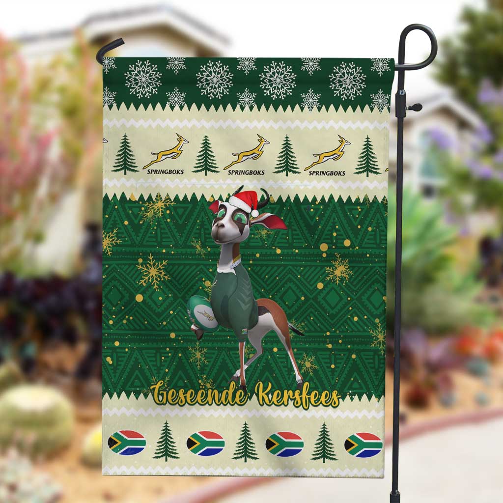 Custom South Africa Rugby Christmas Garden Flag Geseende Kersfees Springboks African Pattern LT14