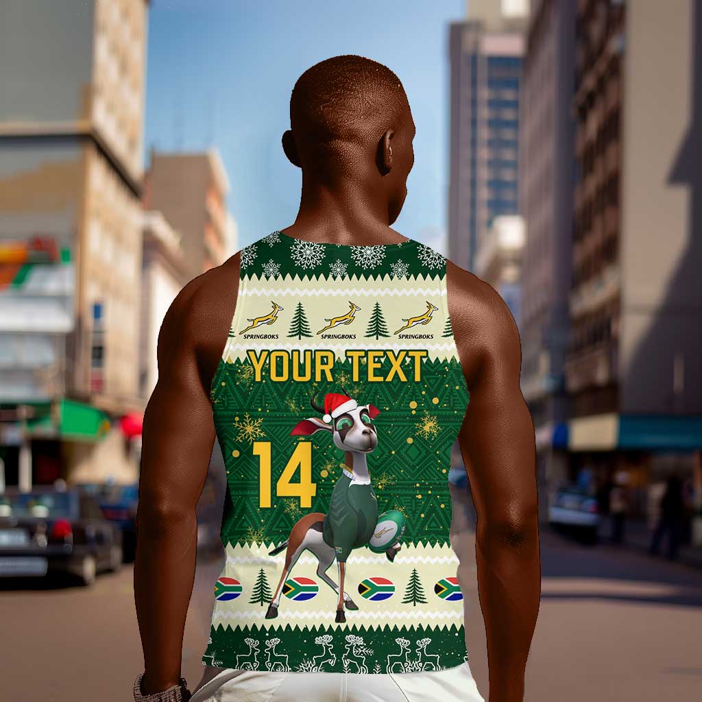 Custom South Africa Rugby Christmas Men Tank Top Geseende Kersfees Springboks African Pattern LT14