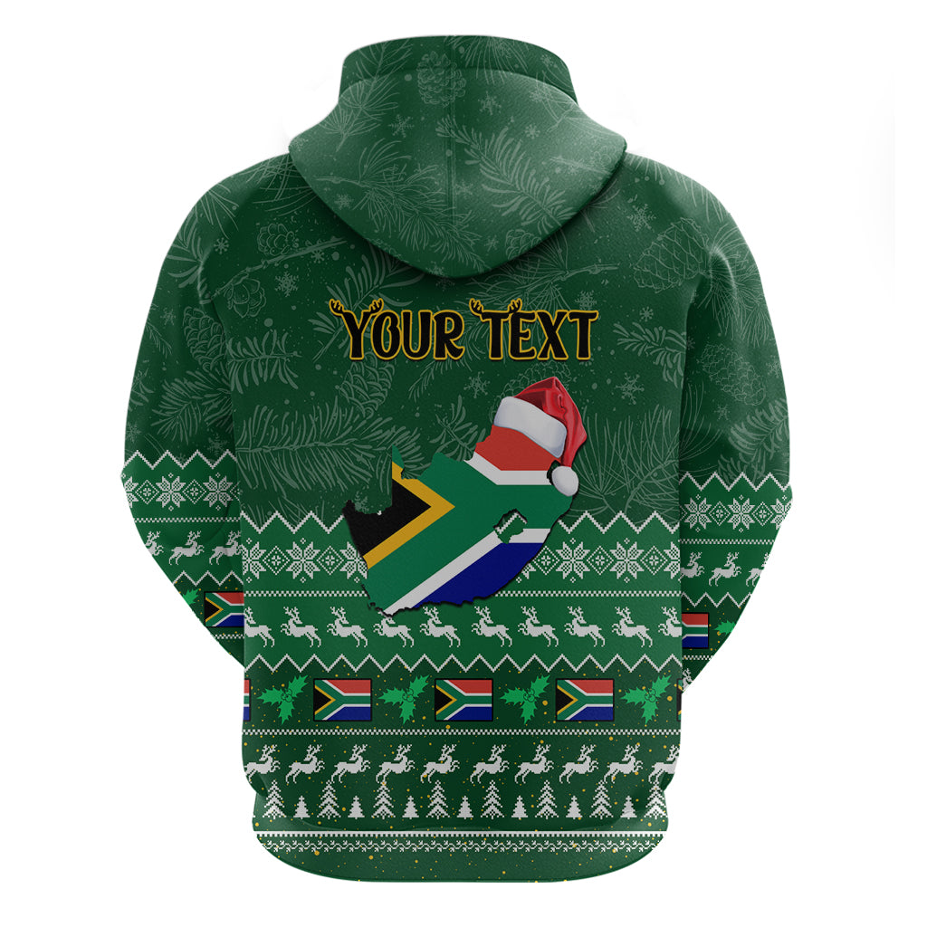Personalised South Africa Christmas Hoodie Cool Santa Claus With South African Map LT14