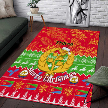 Personalised Eritrea Christmas Area Rug Eritrean Olive Santa Claus Merry Xmas LT14
