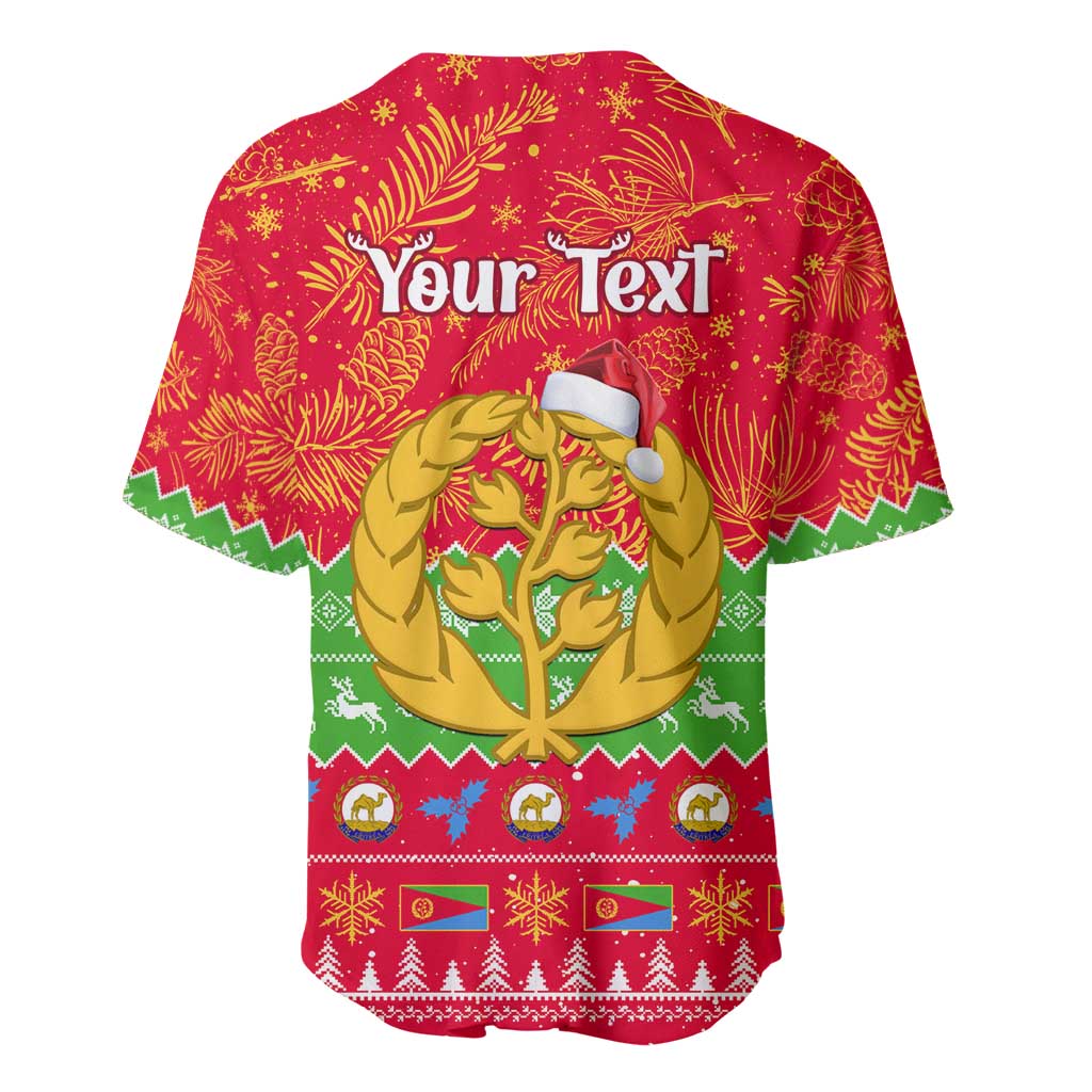 Personalised Eritrea Christmas Baseball Jersey Eritrean Olive Santa Claus Merry Xmas LT14