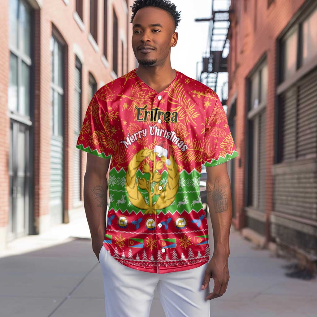 Personalised Eritrea Christmas Baseball Jersey Eritrean Olive Santa Claus Merry Xmas LT14