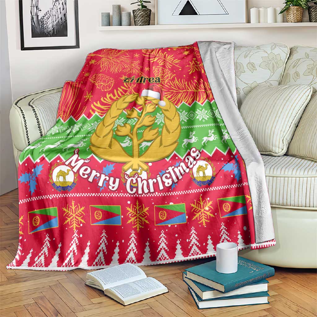 Personalised Eritrea Christmas Blanket Eritrean Olive Santa Claus Merry Xmas LT14