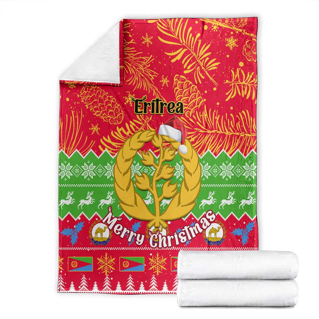 Personalised Eritrea Christmas Blanket Eritrean Olive Santa Claus Merry Xmas LT14