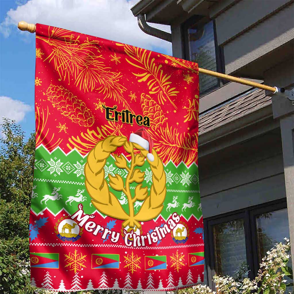 Personalised Eritrea Christmas Garden Flag Eritrean Olive Santa Claus Merry Xmas LT14