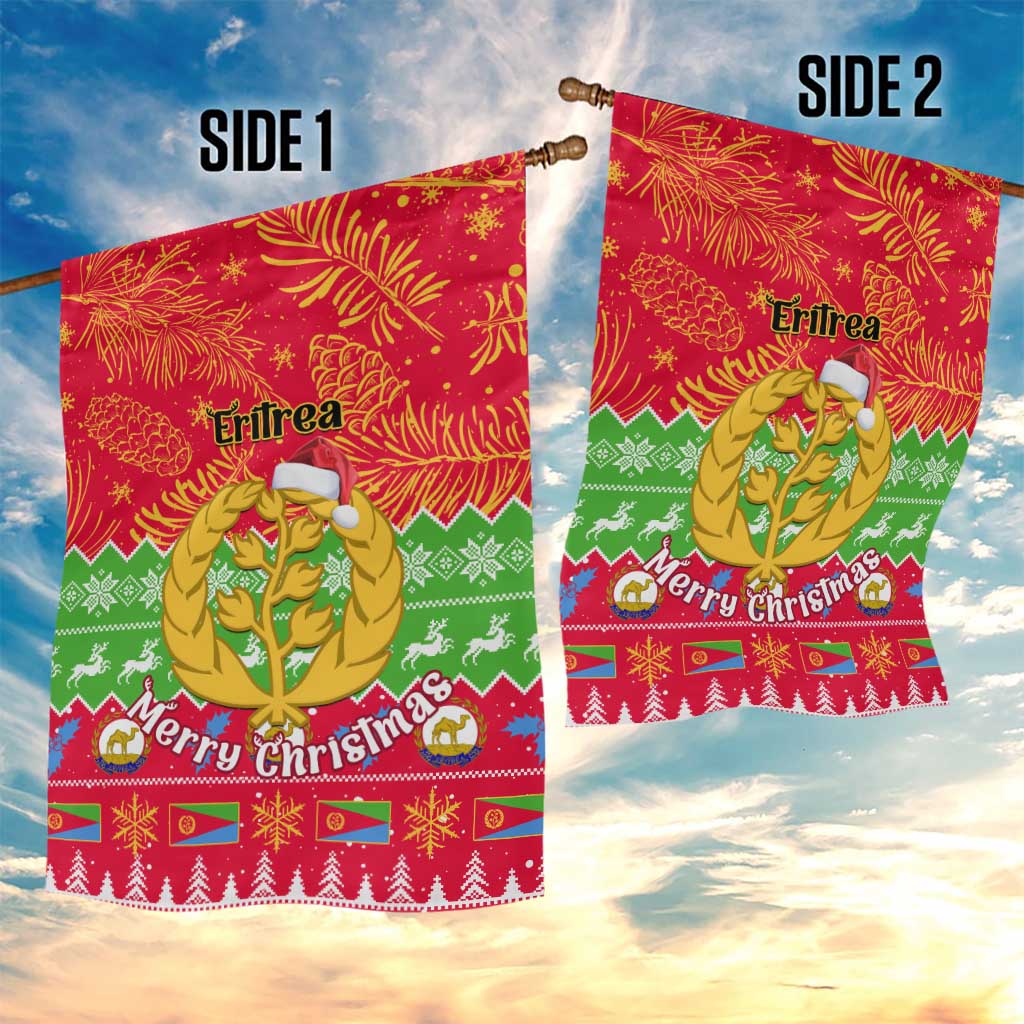 Personalised Eritrea Christmas Garden Flag Eritrean Olive Santa Claus Merry Xmas LT14