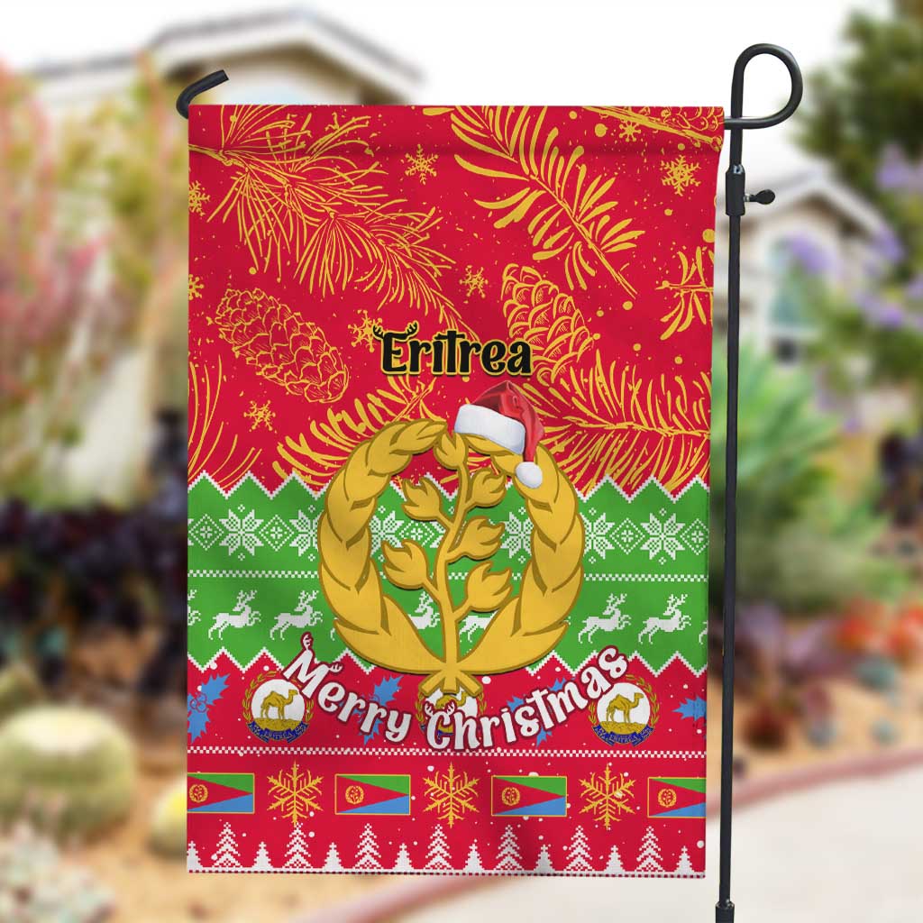 Personalised Eritrea Christmas Garden Flag Eritrean Olive Santa Claus Merry Xmas LT14