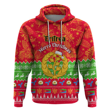Personalised Eritrea Christmas Hoodie Eritrean Olive Santa Claus Merry Xmas LT14