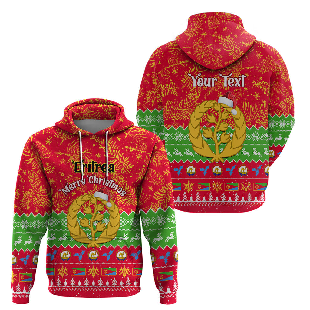 Personalised Eritrea Christmas Hoodie Eritrean Olive Santa Claus Merry Xmas LT14