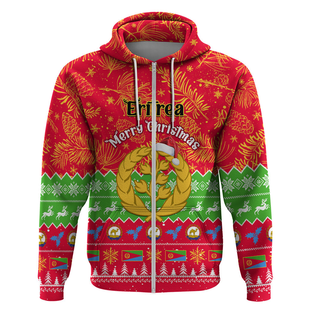 Personalised Eritrea Christmas Hoodie Eritrean Olive Santa Claus Merry Xmas LT14