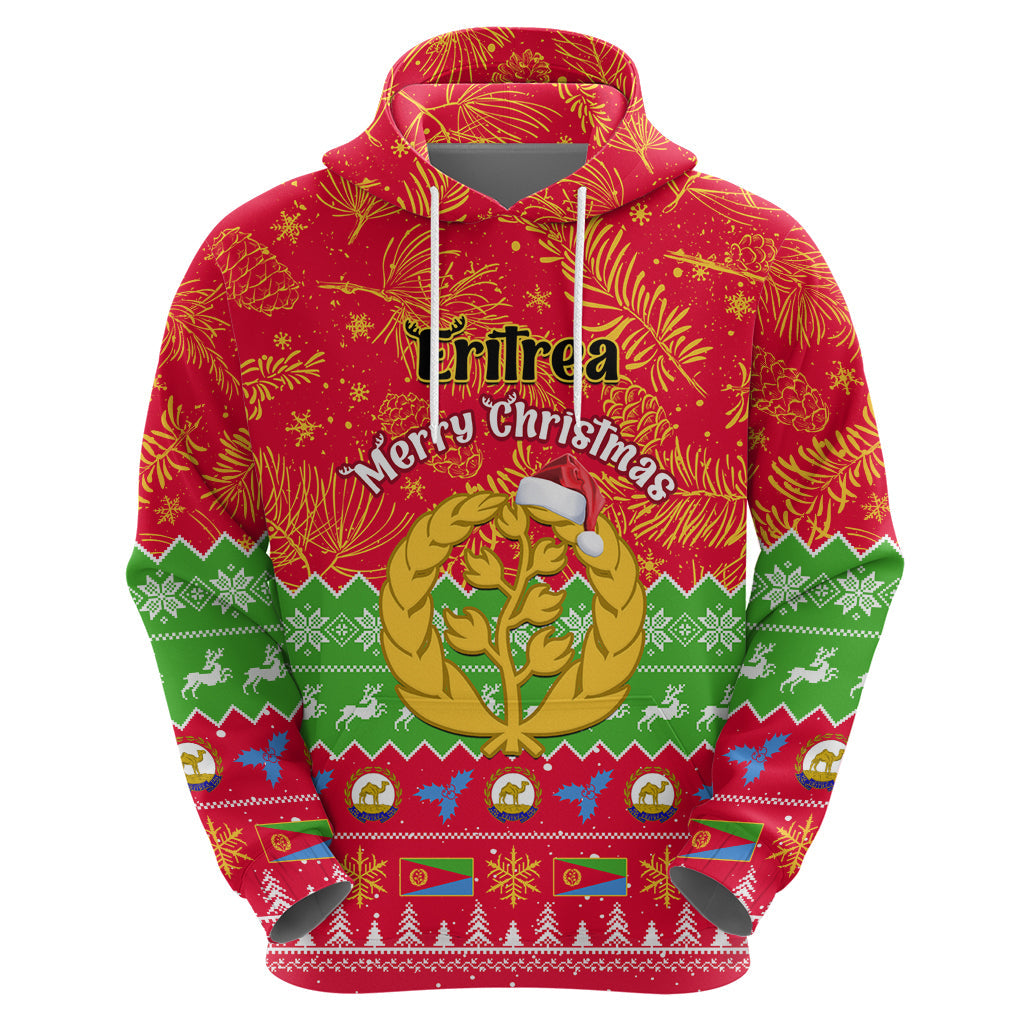 Personalised Eritrea Christmas Hoodie Eritrean Olive Santa Claus Merry Xmas LT14