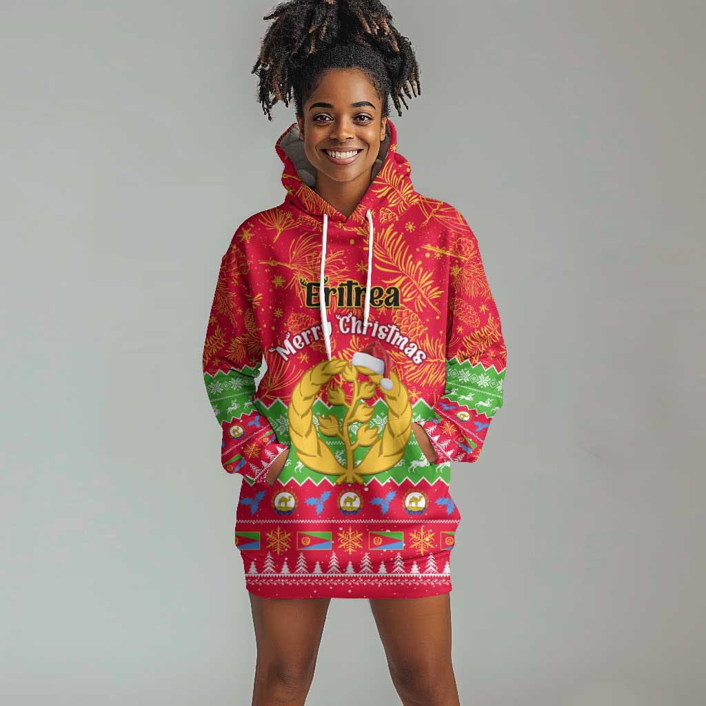 Personalised Eritrea Christmas Hoodie Dress Eritrean Olive Santa Claus Merry Xmas LT14