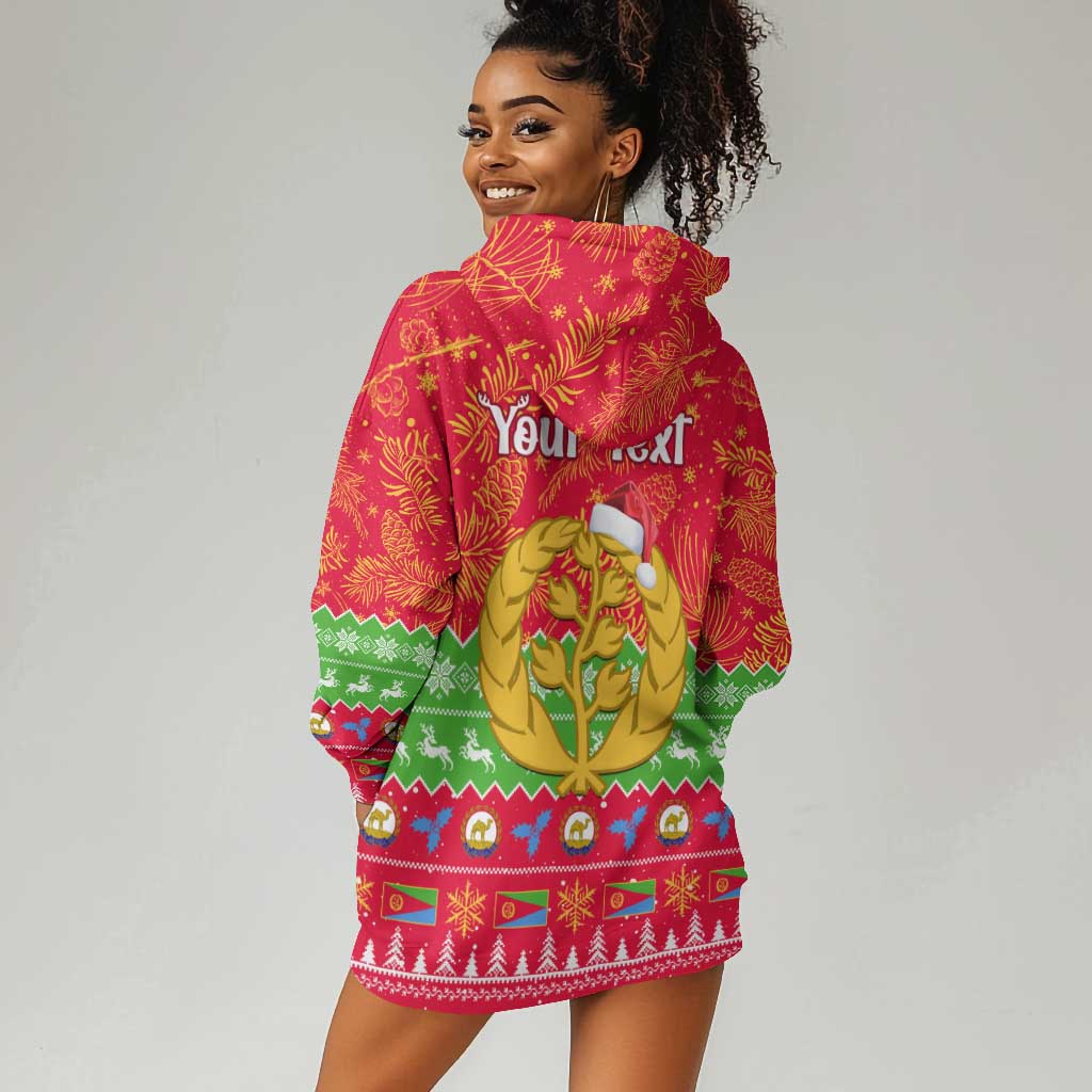 Personalised Eritrea Christmas Hoodie Dress Eritrean Olive Santa Claus Merry Xmas LT14