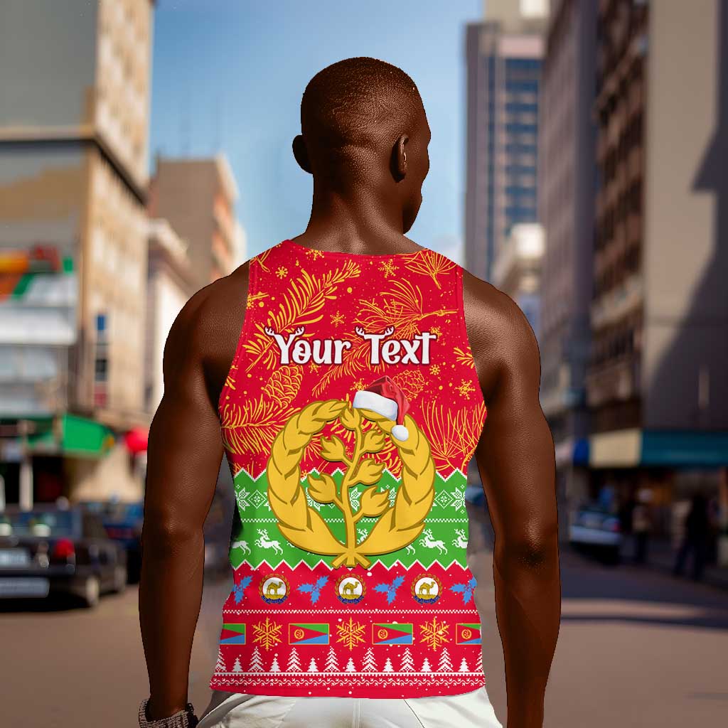 Personalised Eritrea Christmas Men Tank Top Eritrean Olive Santa Claus Merry Xmas LT14