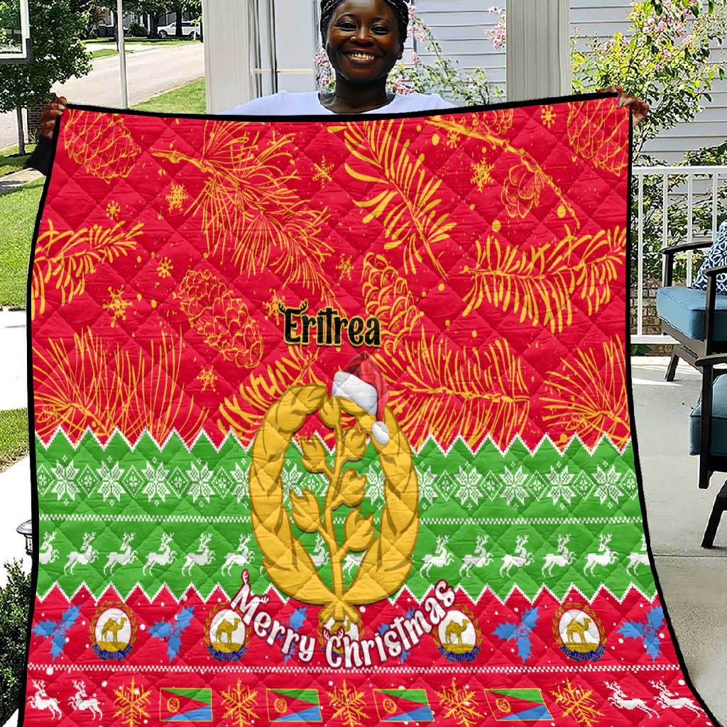 Personalised Eritrea Christmas Quilt Eritrean Olive Santa Claus Merry Xmas LT14