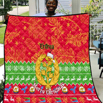 Personalised Eritrea Christmas Quilt Eritrean Olive Santa Claus Merry Xmas LT14