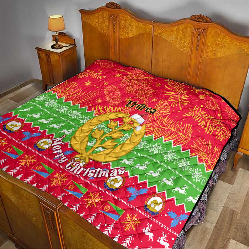 Personalised Eritrea Christmas Quilt Eritrean Olive Santa Claus Merry Xmas LT14
