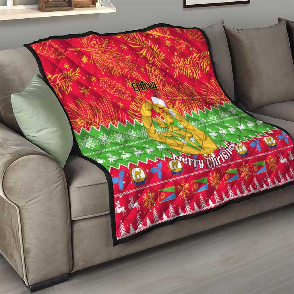Personalised Eritrea Christmas Quilt Eritrean Olive Santa Claus Merry Xmas LT14