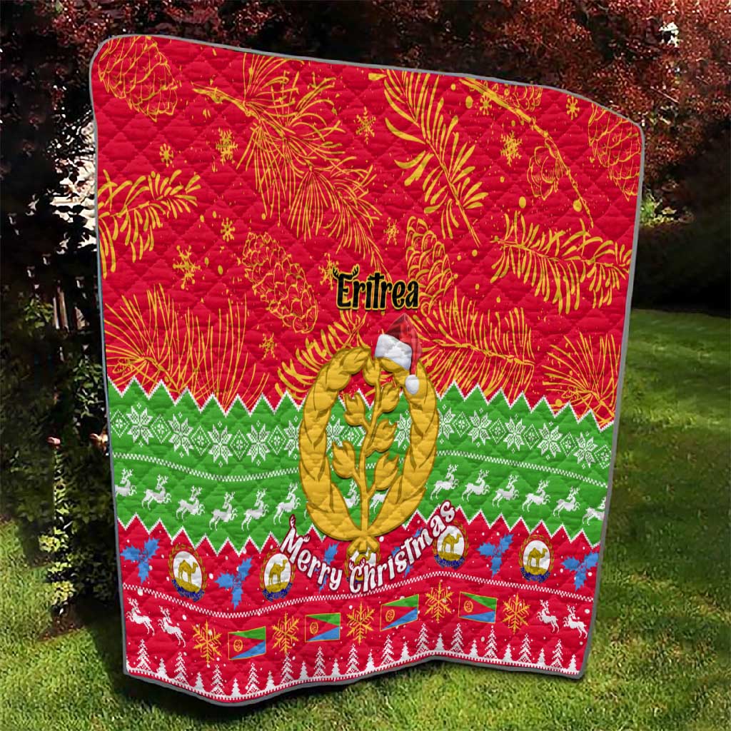Personalised Eritrea Christmas Quilt Eritrean Olive Santa Claus Merry Xmas LT14