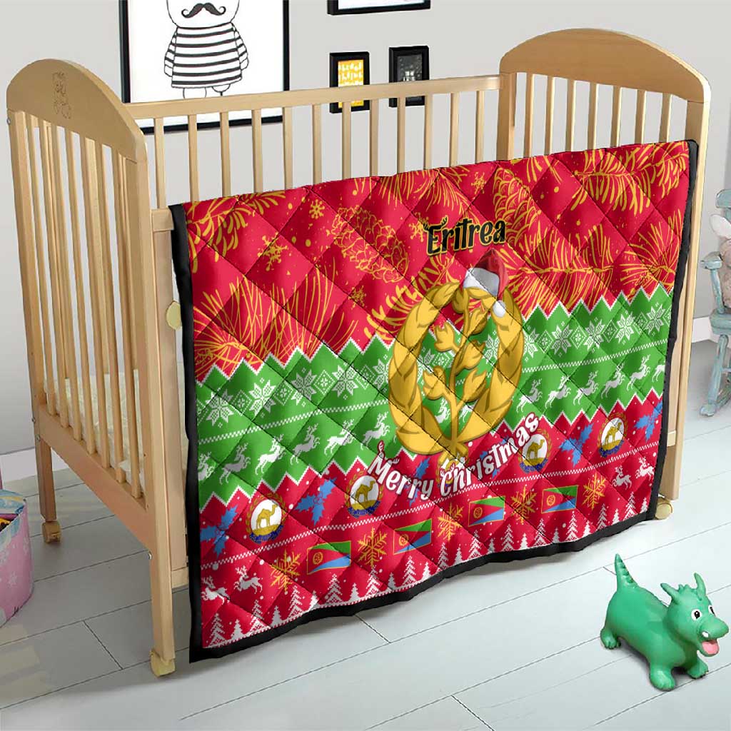 Personalised Eritrea Christmas Quilt Eritrean Olive Santa Claus Merry Xmas LT14