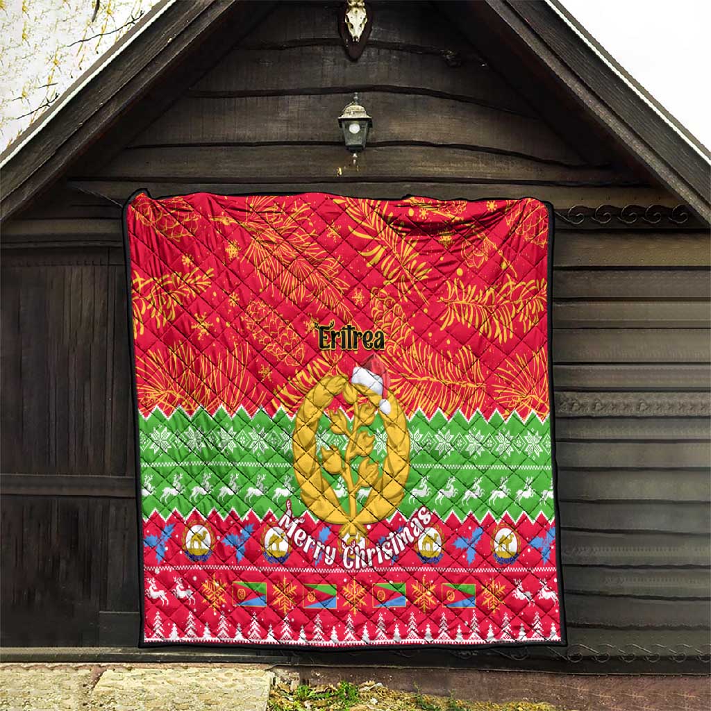 Personalised Eritrea Christmas Quilt Eritrean Olive Santa Claus Merry Xmas LT14