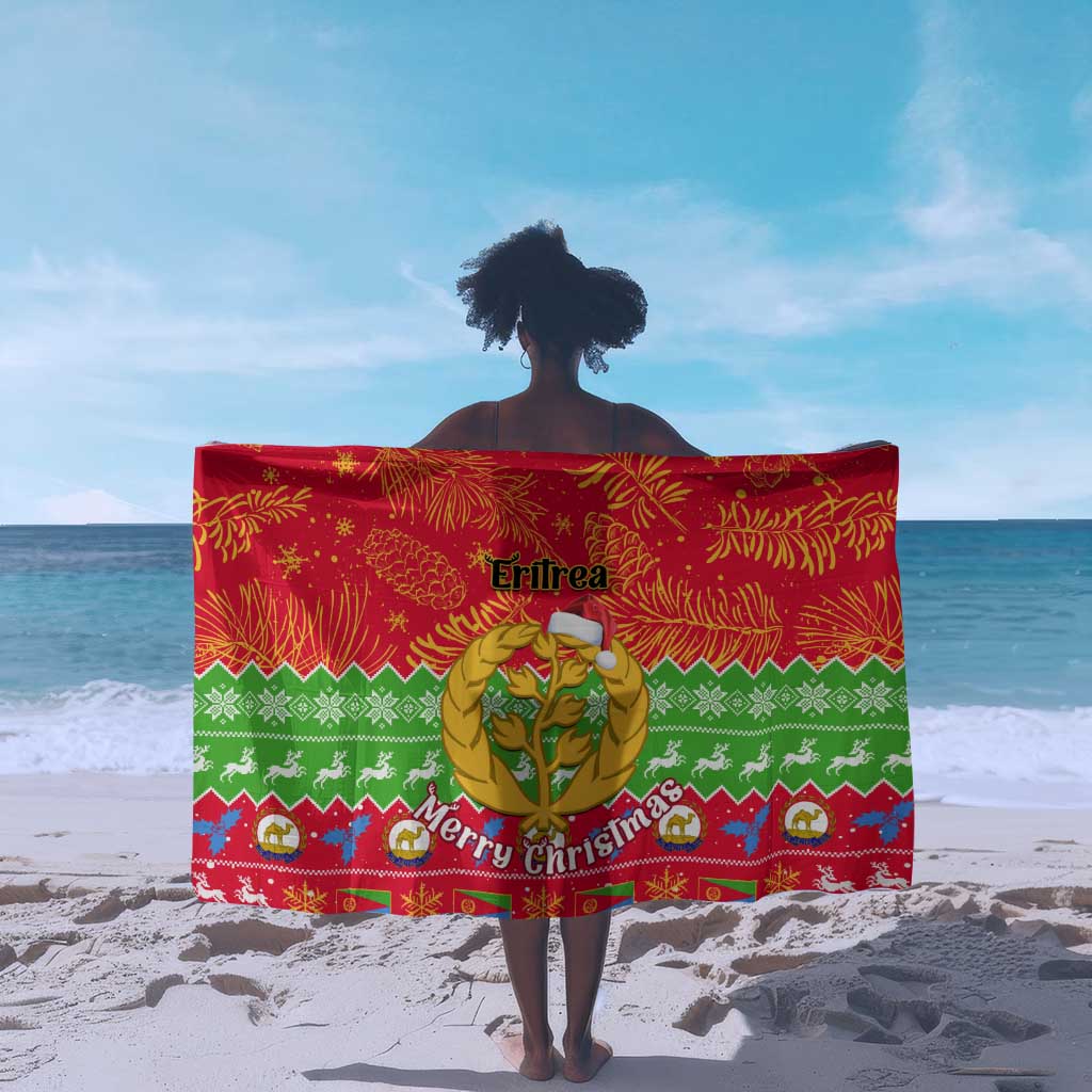 Personalised Eritrea Christmas Sarong Eritrean Olive Santa Claus Merry Xmas LT14