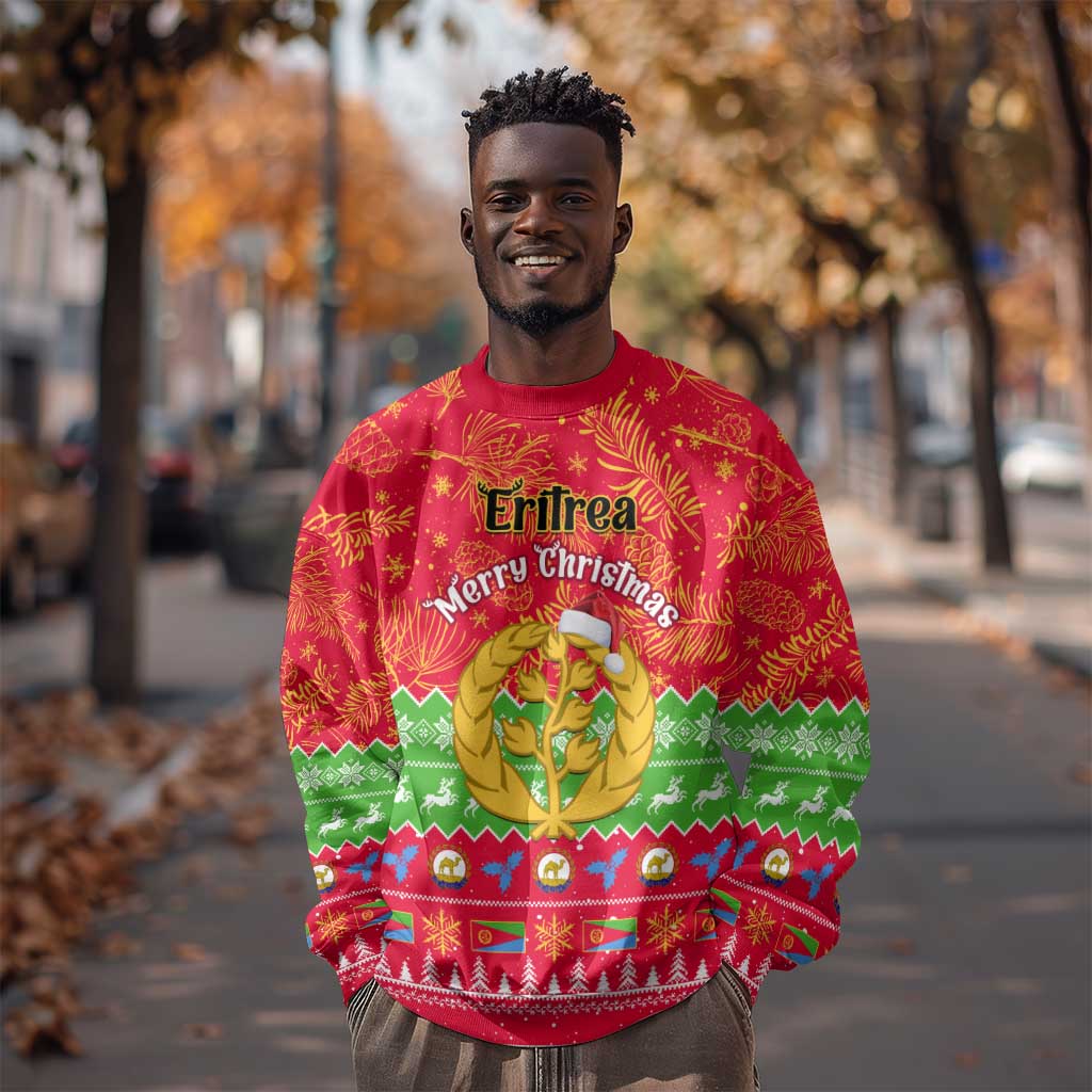 Personalised Eritrea Christmas Sweatshirt Eritrean Olive Santa Claus Merry Xmas LT14