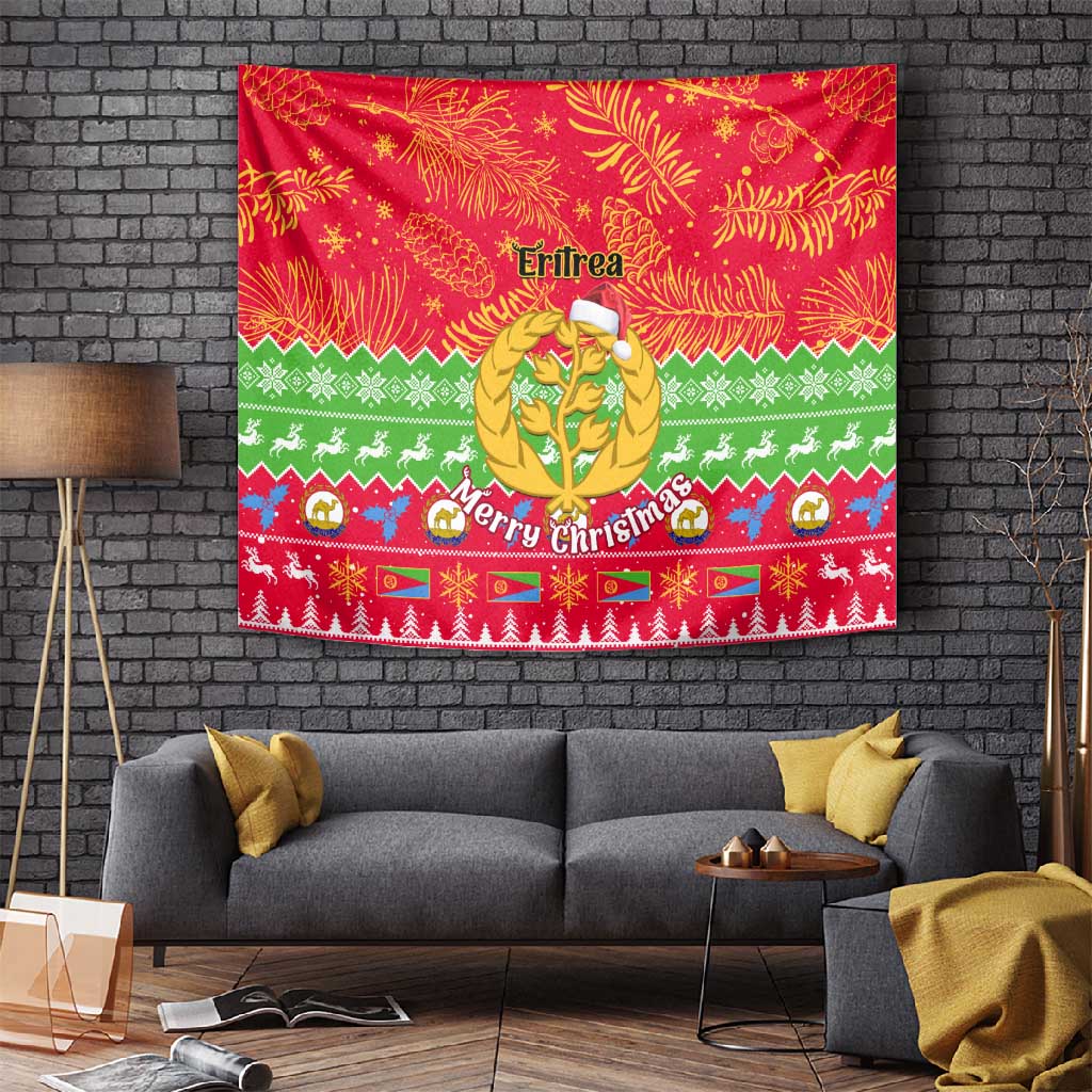 Personalised Eritrea Christmas Tapestry Eritrean Olive Santa Claus Merry Xmas LT14