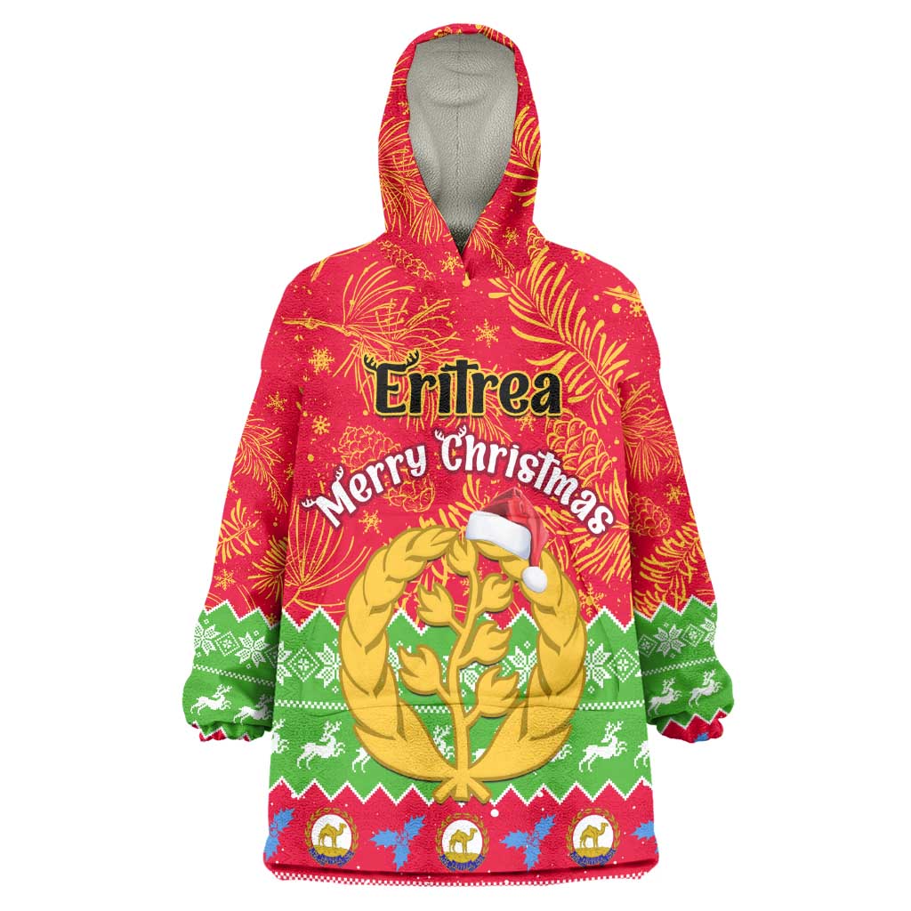 Personalised Eritrea Christmas Wearable Blanket Hoodie Eritrean Olive Santa Claus Merry Xmas LT14