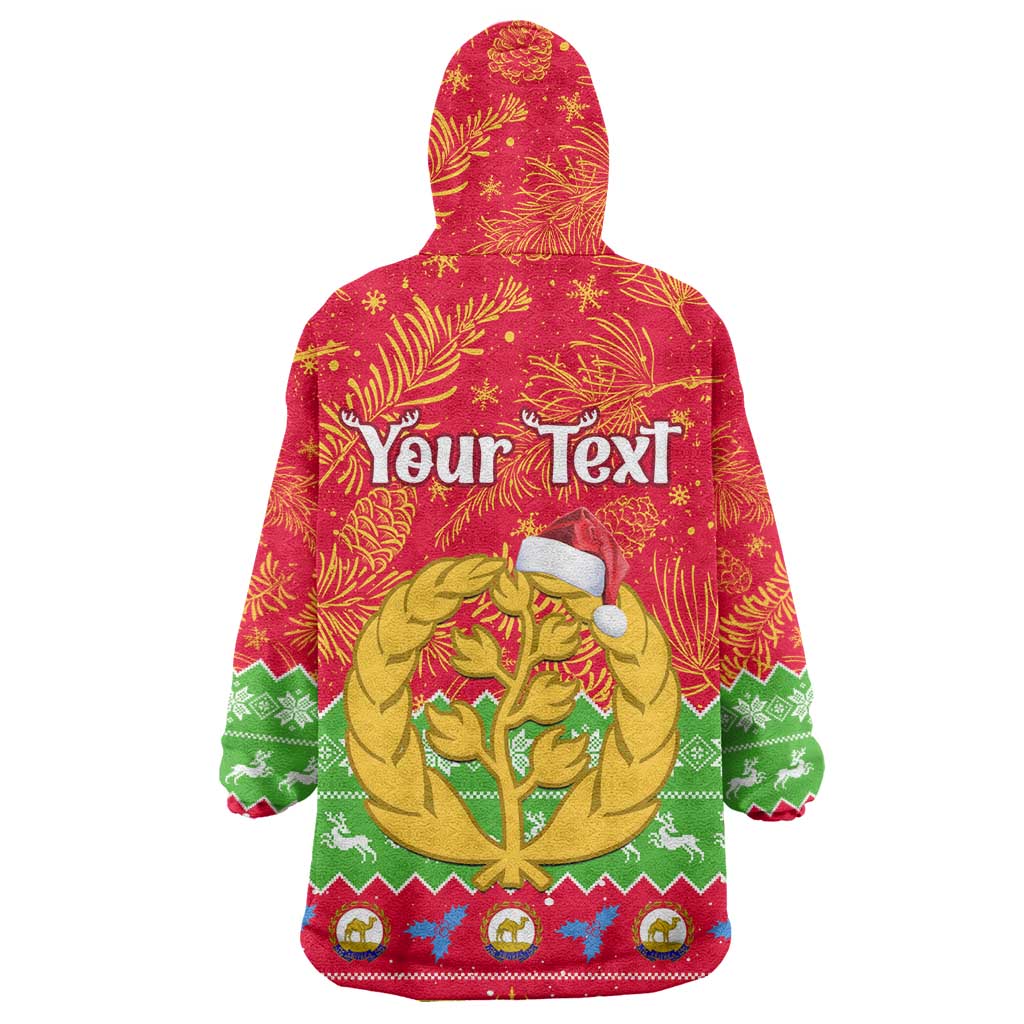 Personalised Eritrea Christmas Wearable Blanket Hoodie Eritrean Olive Santa Claus Merry Xmas LT14