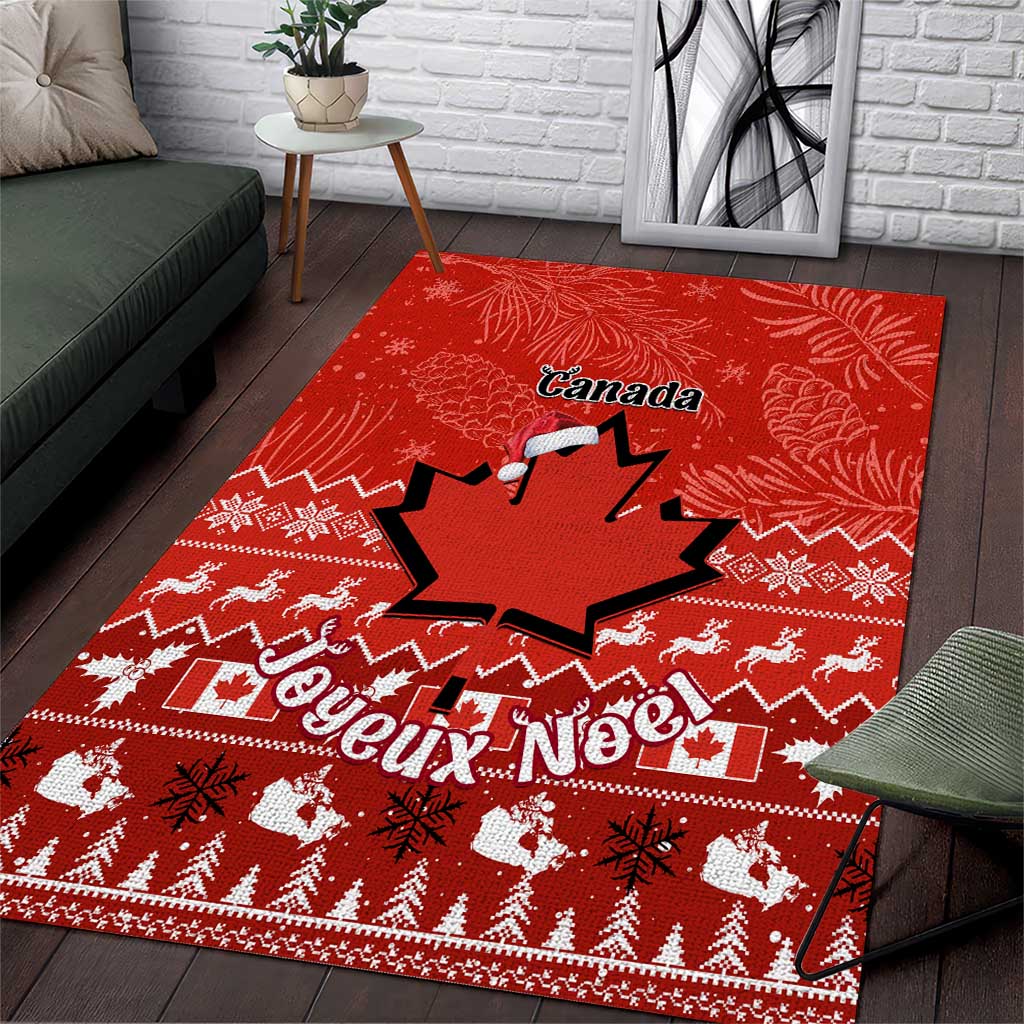 Personalised Canada Christmas Area Rug Maple Leaf Santa With Map Merry Xmas LT14