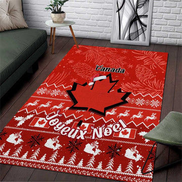 Personalised Canada Christmas Area Rug Maple Leaf Santa With Map Merry Xmas LT14