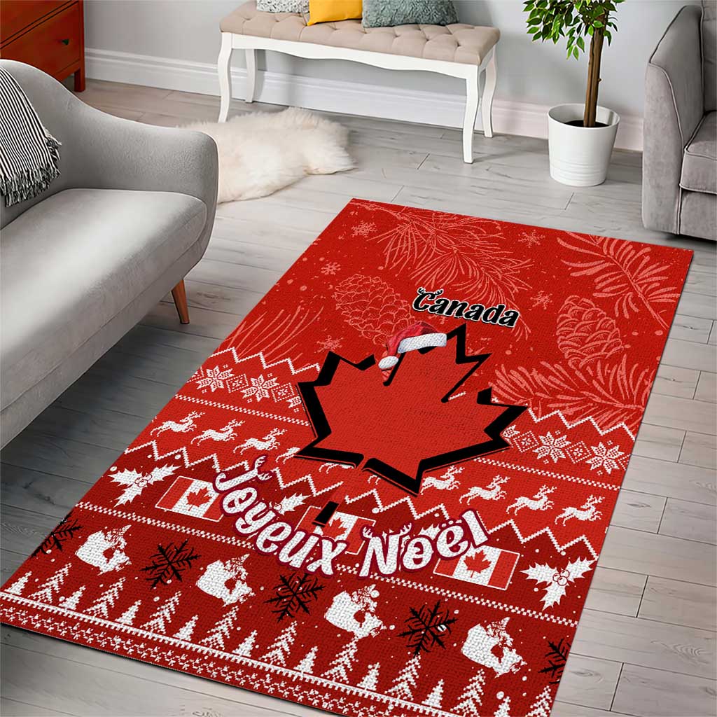 Personalised Canada Christmas Area Rug Maple Leaf Santa With Map Merry Xmas LT14