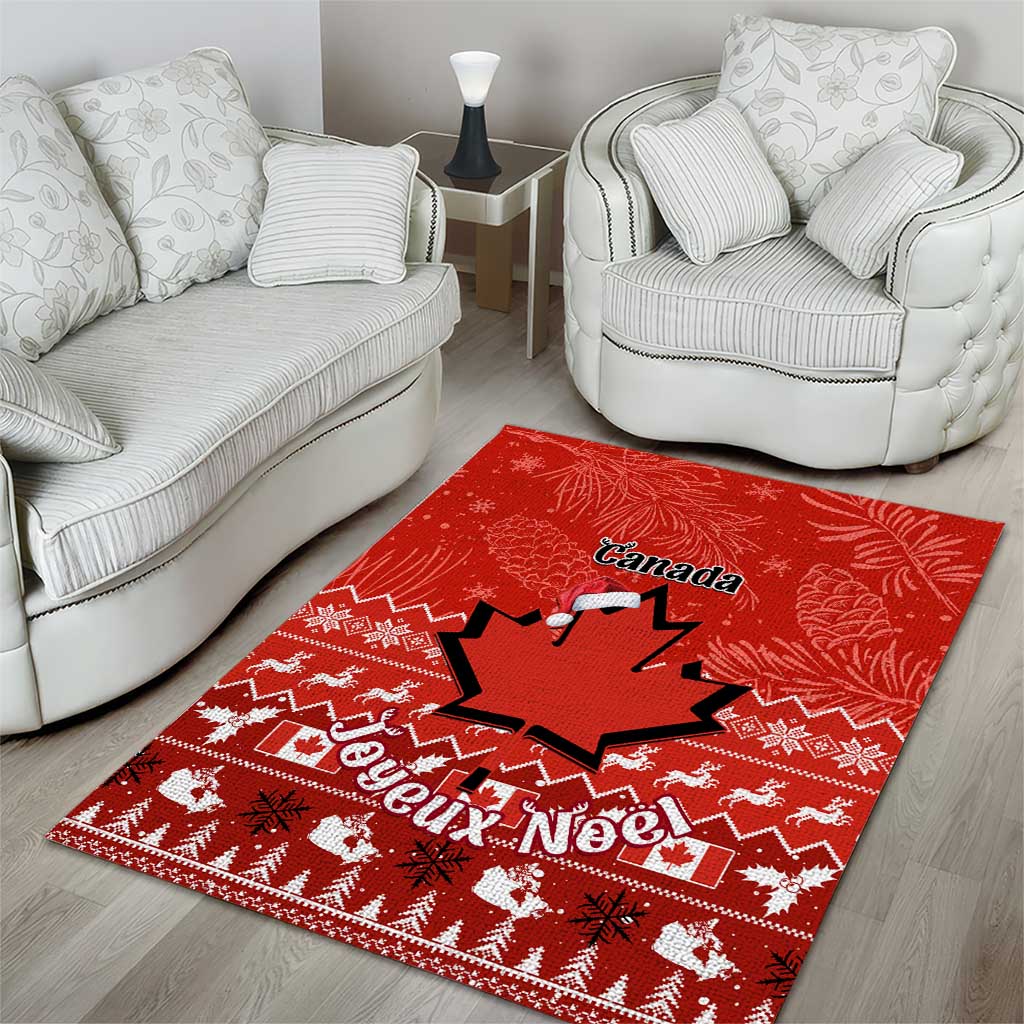 Personalised Canada Christmas Area Rug Maple Leaf Santa With Map Merry Xmas LT14