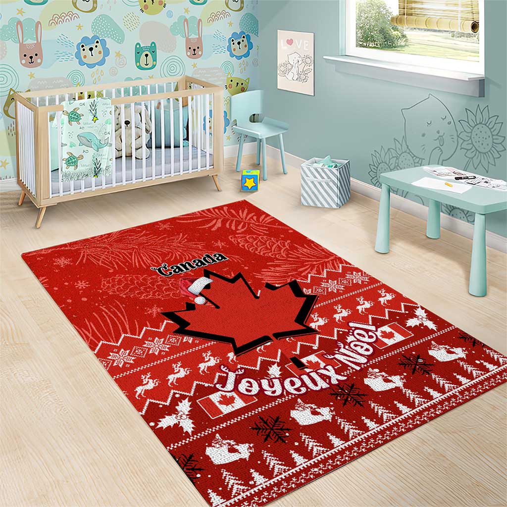 Personalised Canada Christmas Area Rug Maple Leaf Santa With Map Merry Xmas LT14