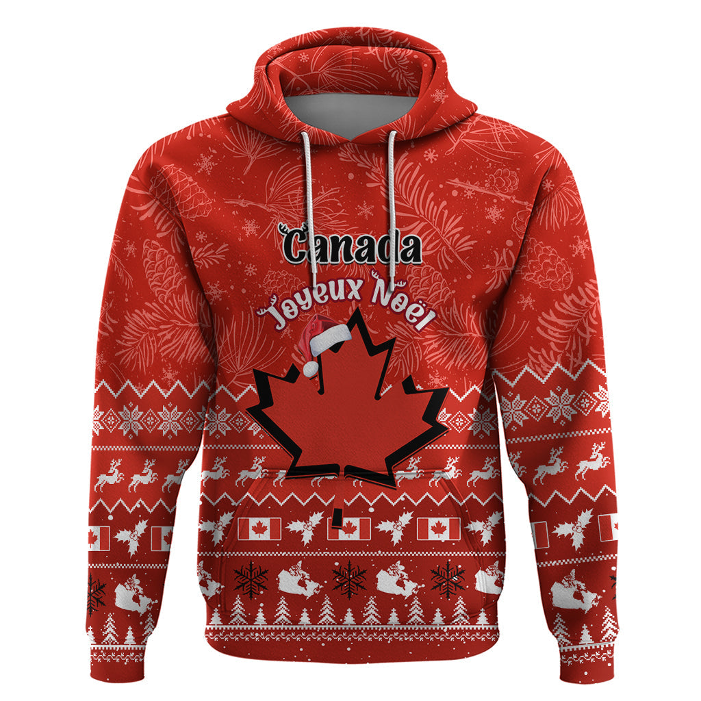 Personalised Canada Christmas Hoodie Maple Leaf Santa With Map Merry Xmas LT14