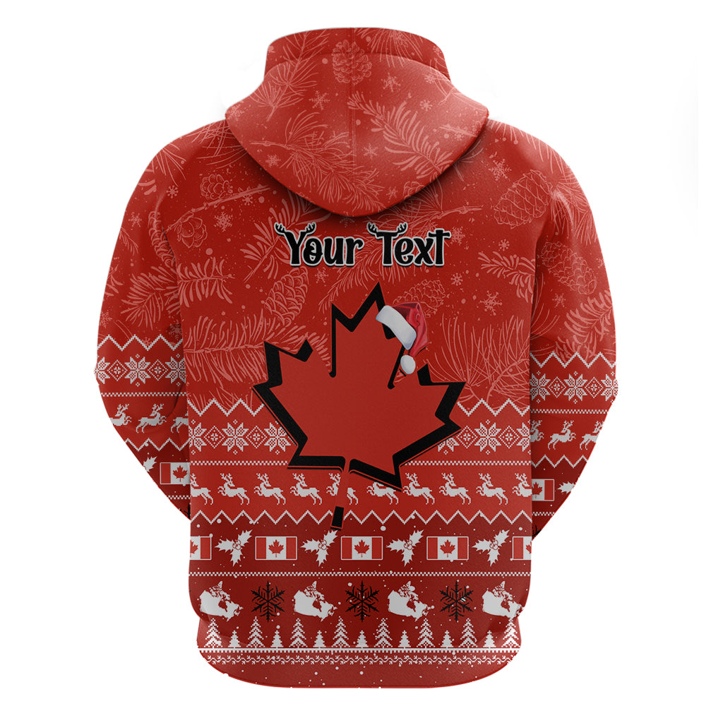 Personalised Canada Christmas Hoodie Maple Leaf Santa With Map Merry Xmas LT14