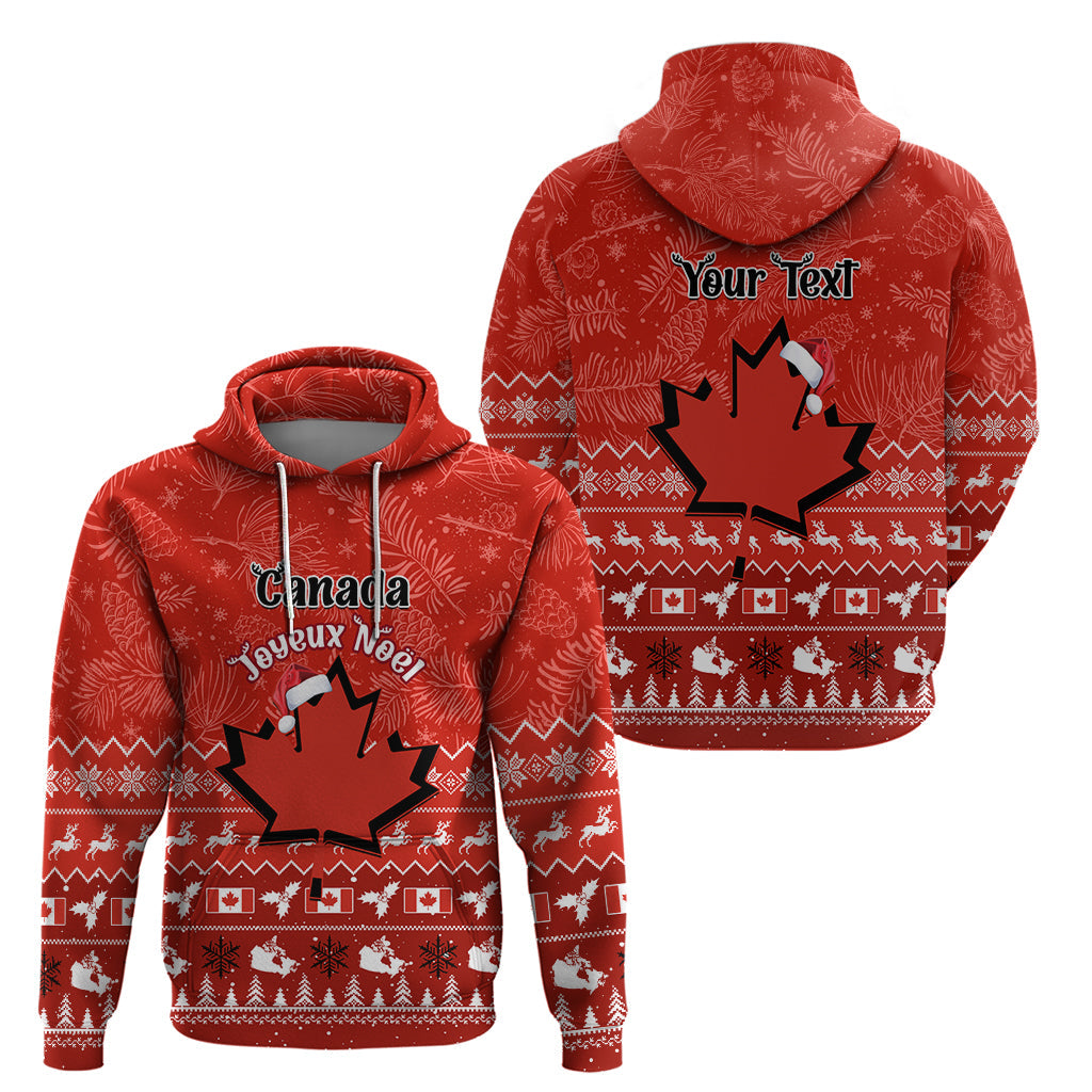Personalised Canada Christmas Hoodie Maple Leaf Santa With Map Merry Xmas LT14