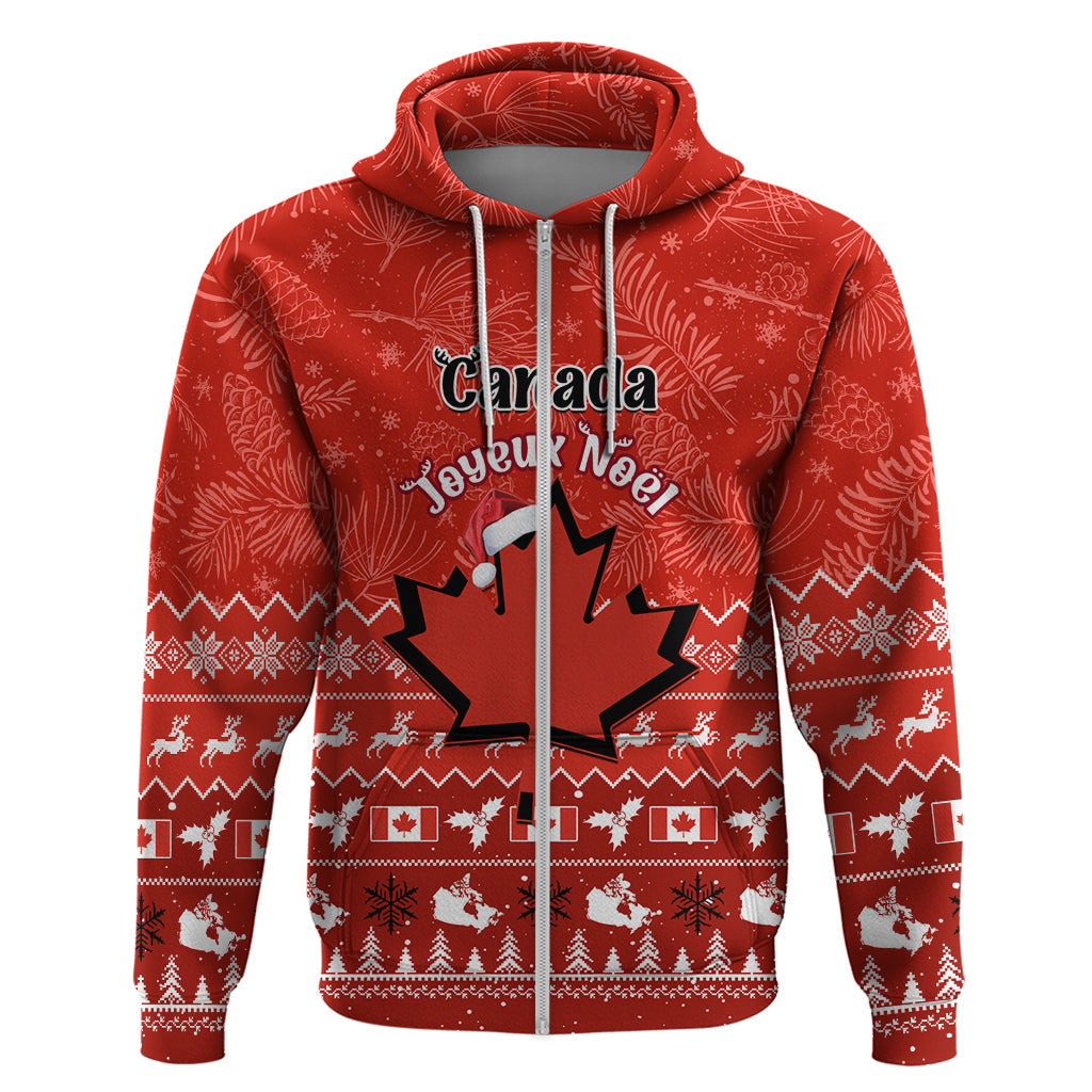 Personalised Canada Christmas Hoodie Maple Leaf Santa With Map Merry Xmas LT14
