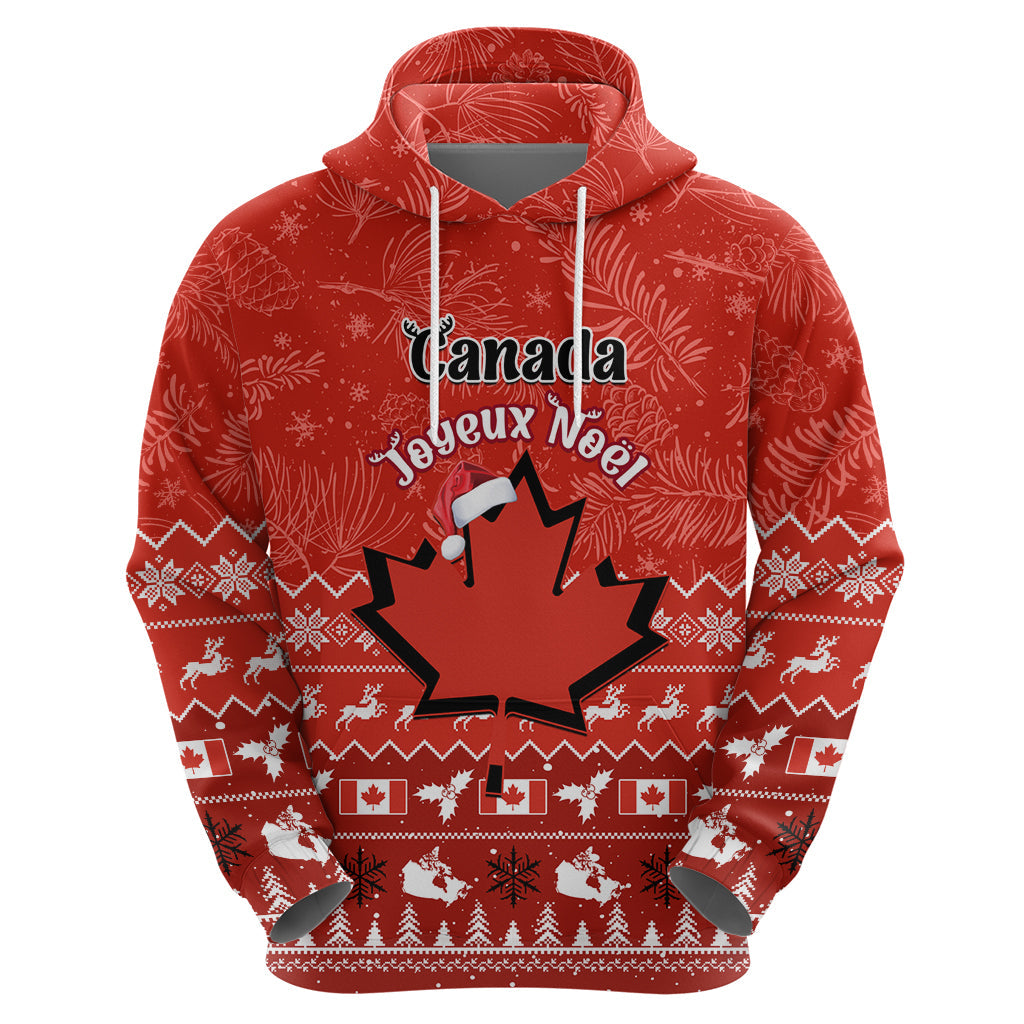 Personalised Canada Christmas Hoodie Maple Leaf Santa With Map Merry Xmas LT14
