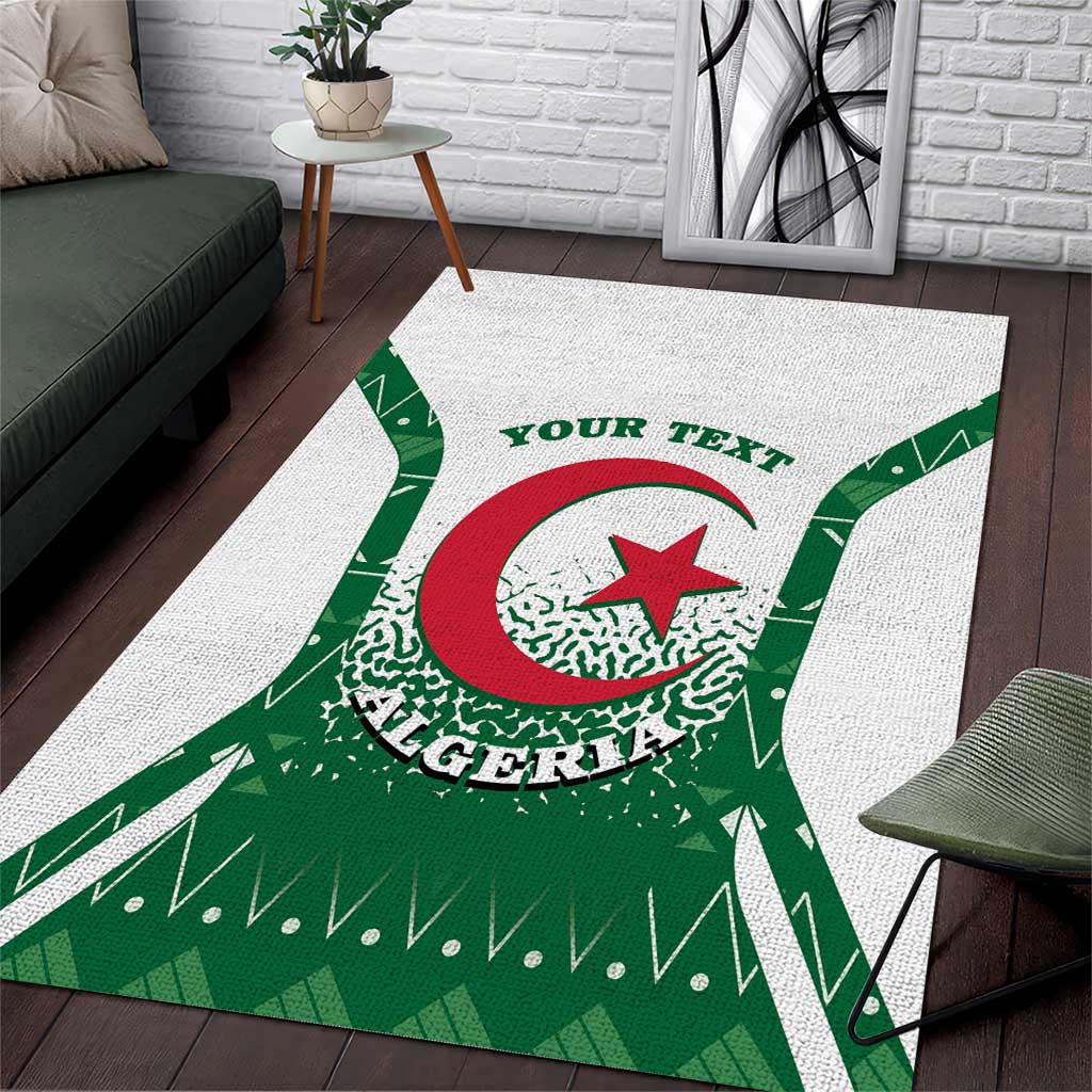 Personalized Afro Algeria Area Rug Coat Of Arms African Pattern LT14
